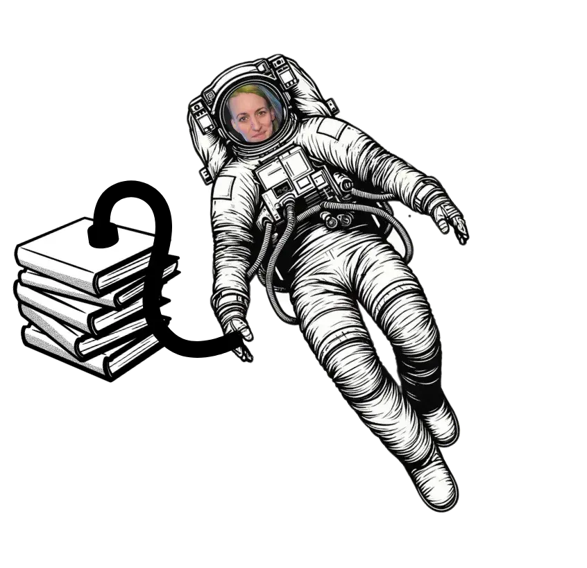 spoklidem klara svobodova kosmonaut s knihama 1 1